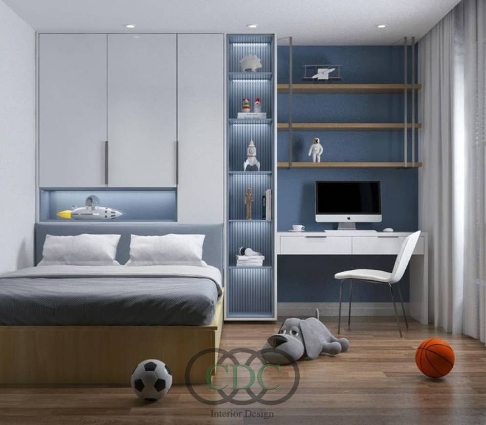 Thi công nội thất phòng ngủ bé trai đẹp – sáng tạo – an toàn
