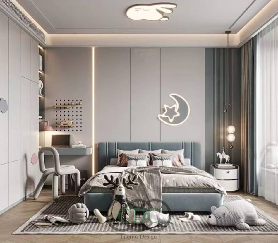 Thi công nội thất phòng ngủ bé trai đẹp – sáng tạo – an toàn