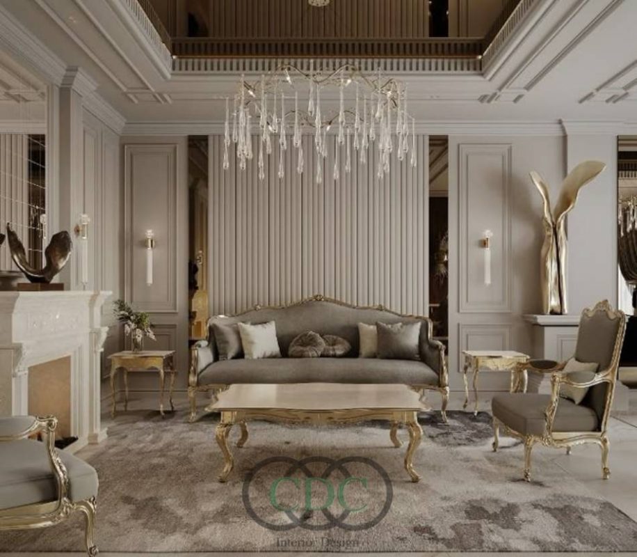 Thi công phòng khách tân cổ điển đẹp đẳng cấp, chuẩn gu thẩm mỹ thượng lưu