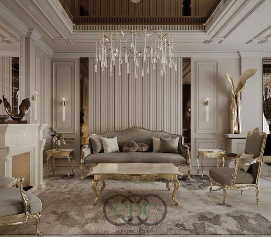 Thi công phòng khách tân cổ điển đẹp đẳng cấp, chuẩn gu thẩm mỹ thượng lưu