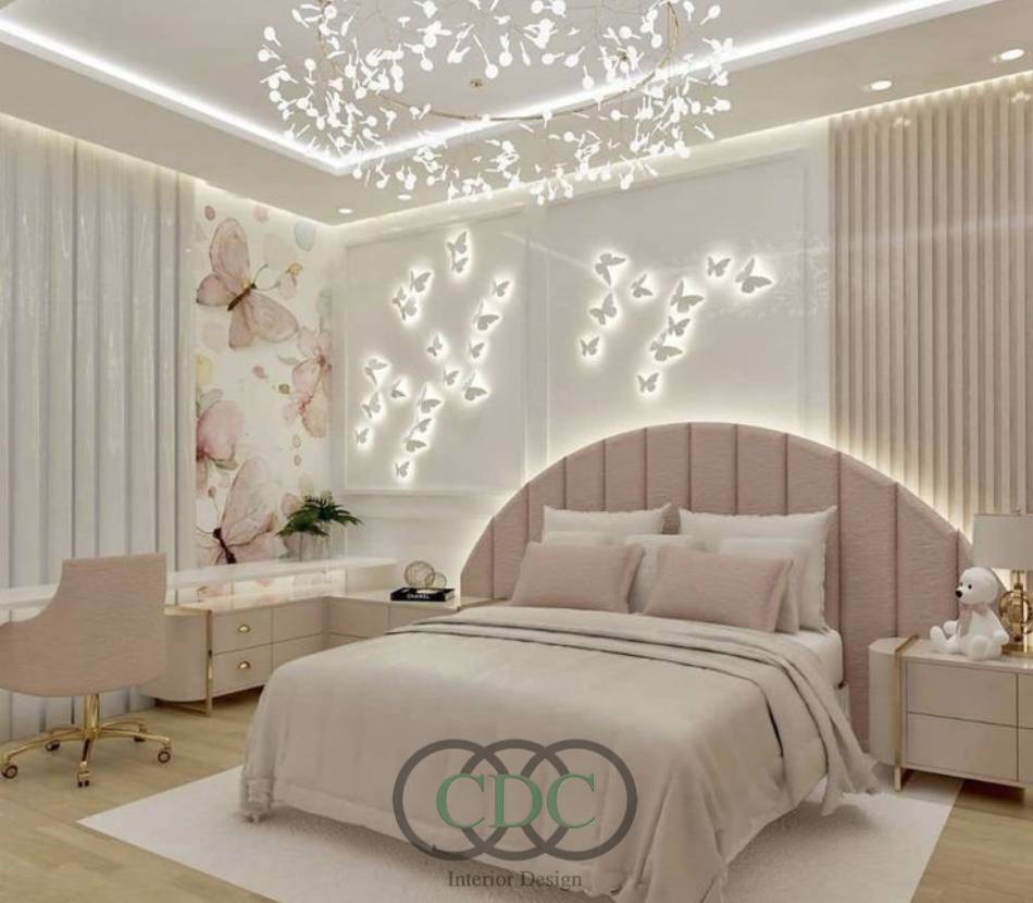 Thi công phòng ngủ bé gái đẹp, an toàn và đầy sáng tạo