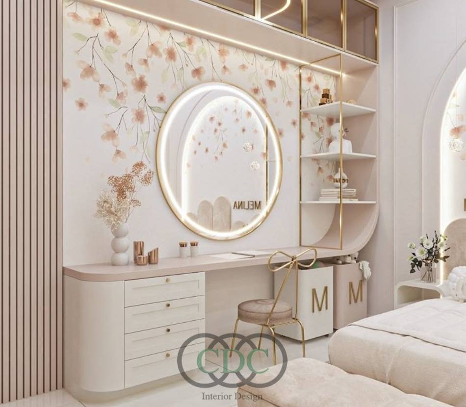 Thi công phòng ngủ bé gái đẹp, an toàn và đầy sáng tạo
